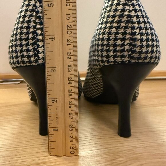 Comfort Plus Heels Size 8W Black White Houndstooth Pointed Toe Pumps - Picture 10 of 11
